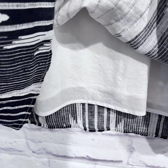 Cynthia‎ Rowley Shift Dress Womens Blue White Linen Bohemian - Picture 8 of 12